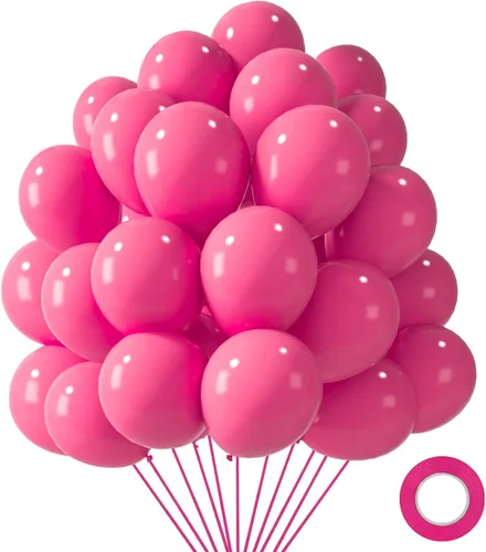 Vista 27 de LovesTown 110 globos de látex de 12 pulgadas con cinta para decoración de cumpleaños, baby shower, boda, fiesta, color azul (paquete de 2)