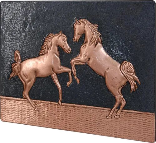 Vista 3 de Kitchen Backsplash, Two Rearing Horses Copper Backsplash, Custom Copper Backsplash Panel, Handmade Copper Backsplash Tile, Indoor Outdoor Wall Decor