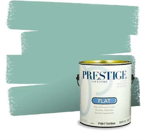 Vista 108 de Prestige Paints - Pintura exterior e imprimación en uno, 1 galón, plano, compatibilidad comparable con el color menta «Whipped Mint» de Behr