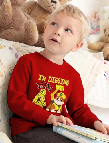 Vista 2 de Paw Patrol Rubble - Camiseta de 4 cumpleaños para niños pequeños