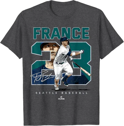 Vista 11 de Number and Portrait Ty France Seattle MLBPA Camiseta, Negro