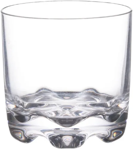 Vista 3 de TrueCraftware - 8-1/2 oz de policarbonato de vidrio de roca con base pesada con pies, color transparente viene en cada uno- Vaso de plástico