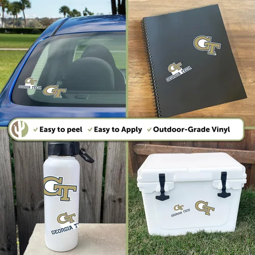 Vista 2 de Desert Cactus Georgia Tech Sticker Georgia Tech Yellow Jackets - Calcomanía de vinilo para botella de agua para laptop, hoja de recortes