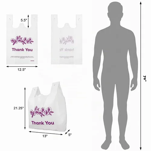 Vista 2 de Yesland 500 bolsas de comestibles reutilizables, 13 x 7 x 21 pulgadas, 15 micrófonos, bolsas de compras a granel de 0.6 mil para comestibles