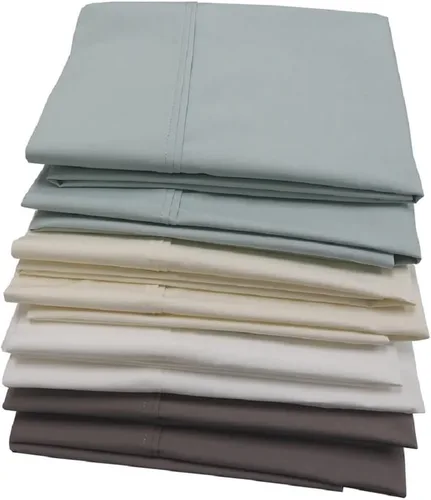 Vista 3 de Royal Tradition Cool and Crisp Percale Cotton 4pc Sheet Set (Full Size, Blue) Made in USA Breathable Classic Bed Sheets