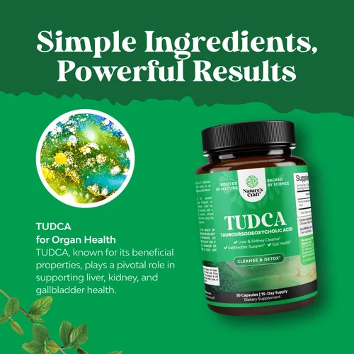 Vista 5 de Suplemento TUDCA de sal biliar avanzada - Extra Strength TUDCA 500mg por porción Sales biliares para riñón y soporte hepático de alta pureza Tauro