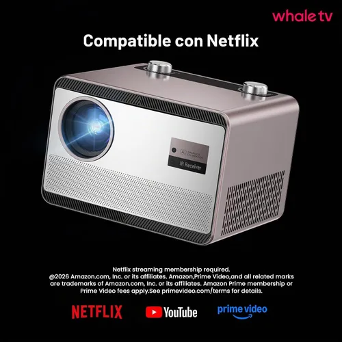 Vista 2 de HAPPRUN - Proyector inteligente de decodificación diurna 4K con WiFi y Bluetooth