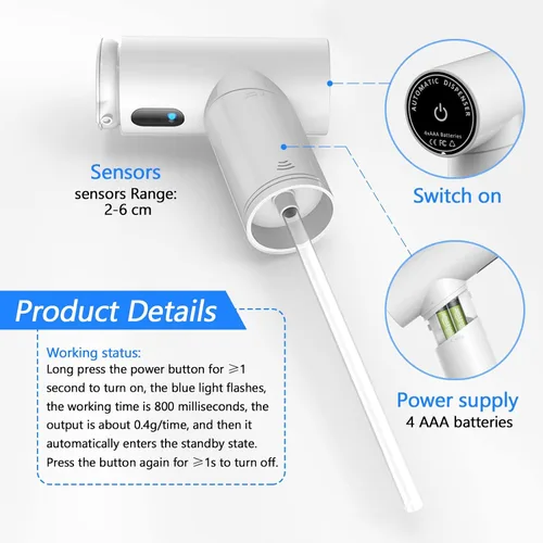 Vista 6 de W One Gear - Dispensador de jabón automático sin contacto para fregadero de cocina (con botella)