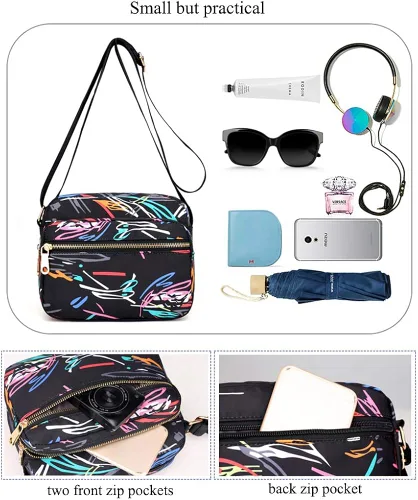 Vista 4 de Collsants Pequeño bolso de nailon con bolsillos con cremallera para viajar