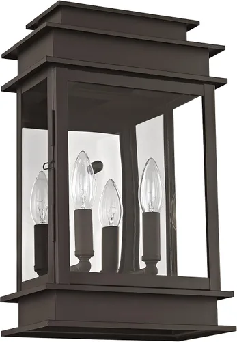 Vista 6 de Livex Lighting 2016-07 Princeton - Linterna de pared para exteriores, bronce, 15.25 x 9.5 x 15.25 pulgadas