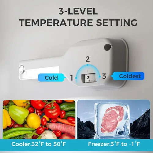 Vista 3 de COWSAR Refrigerador de 3.2 pies cúbicos con congelador, refrigerador compacto con 2 puertas
