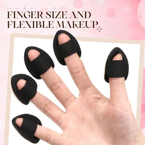 Vista 5 de Gerrii 72 piezas de mini soplo de polvo, esponja de maquillaje de dedos, esponja suave para maquillaje, maquillaje para base, polvo facial, ajuste