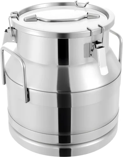 Vista 15 de Lata de leche de acero inoxidable de 3.17 galones, cubo de leche resistente con mango ergonómico y tapa hermética, recipiente sólido líquido SS