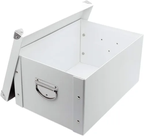 Vista 19 de GUOZI Caja de almacenamiento plegable, caja de memoria decorativa con tapa y esquinas reforzadas de metal, contenedor de archivos de cartón