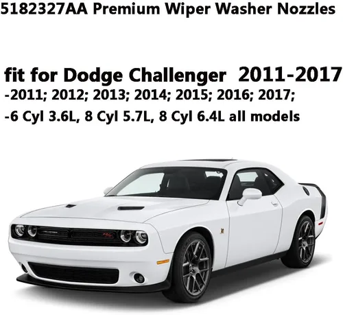 Vista 5 de 5182327AA - Boquillas de limpiaparabrisas prémium para Dodge Challenger/Charger 2011-2017 Chrysler 300 (2011-2023), boquilla de chorro de líquido