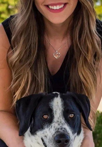 Vista 6 de INFUSEU Collar de plata de ley con corazón para mujeres y niñas, regalo para amantes de las mascotas, cadena de 18.0in