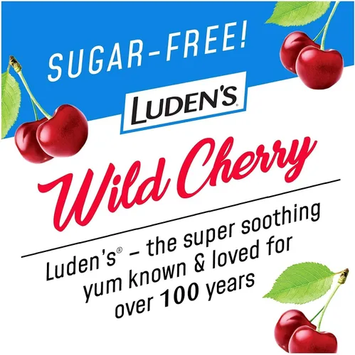 Vista 2 de Luden's - Gotas para la garganta, sin azúcar, cereza silvestre 25 cada una (paquete de 12)