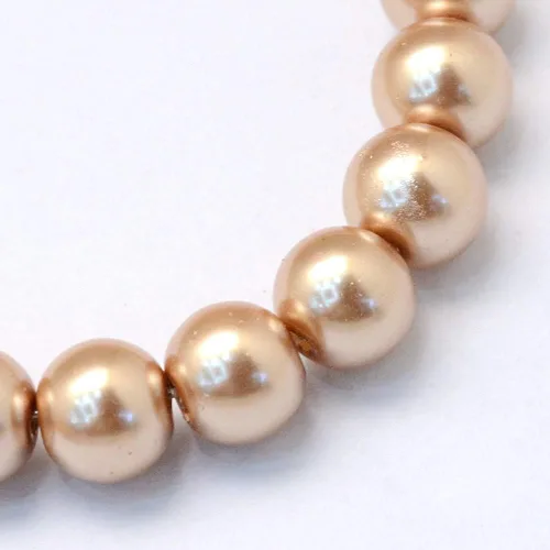 Vista 2 de KISSITTY 105 unids/hebra Burly Wood Satin Luster Glass Round Pearl Spacer Bead Loose Beads 0.315 in para bricolaje joyería artesanía 31.4