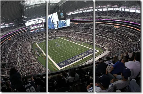 Vista 11 de TUMOVO MetLife Stadium - Decoración de pared de Nueva York, 3 piezas, lienzo, arte de pared para decoración del hogar, juegos de fútbol americano