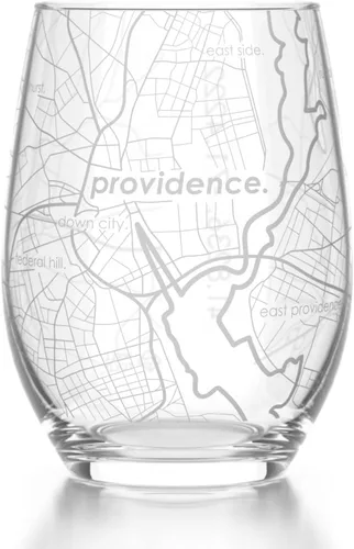 Vista 11 de Well Told Copa de vino sin tallo grabada con mapa de Atlanta, Georgia (15 oz, transparente) - Mapa de ciudad grabado, vaso personalizado, regalos