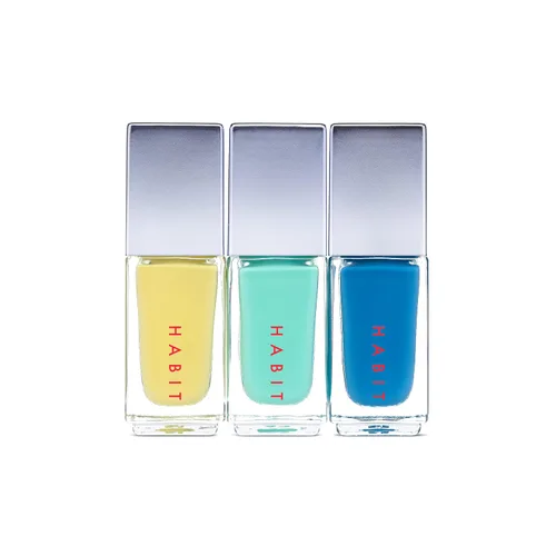 Vista 2 de Habit Cosmetics Trío de esmaltes de uñas vegano, sin toxinas y empaquetado de forma sostenible - Baby Trio - 0.3 oz (Beach House)