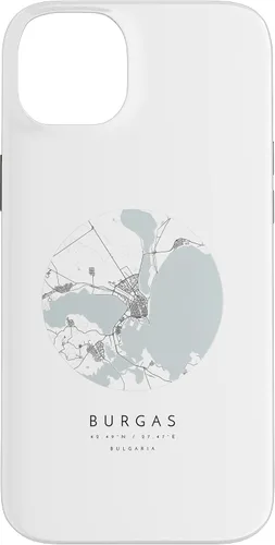 Vista 15 de Burgas Bulgaria Coordinates map - Carcasa para iPhone 16