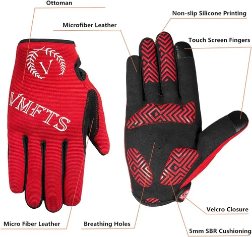 Vista 3 de Guantes de ciclismo VMFTS con gel y guantes deportivos sin dedos completos para fitness, levantamiento de pesas, entrenamiento de escalada