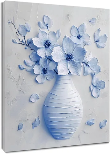 Vista 14 de LB Arte de pared de escena de playa para baño, paisaje de naturaleza costera, lienzo, pinturas de pared, decoración del hogar, océano azul, cuadros