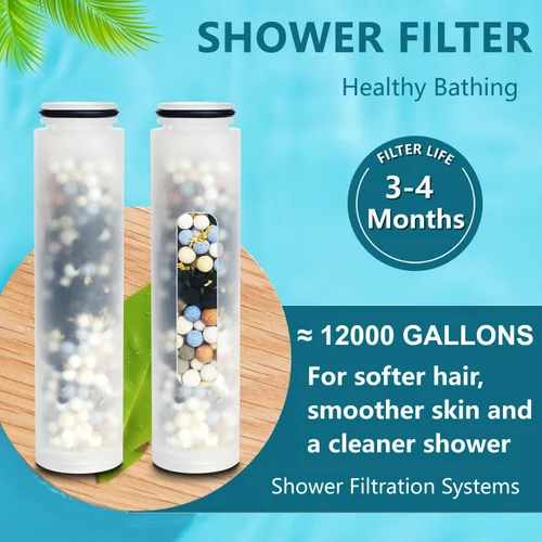 Vista 3 de Homlord - Cartucho de repuesto para cabezal de ducha de mano Homlord, paquete de 3 filtros suavizantes de agua multietapa para agua dura (3 unidades)