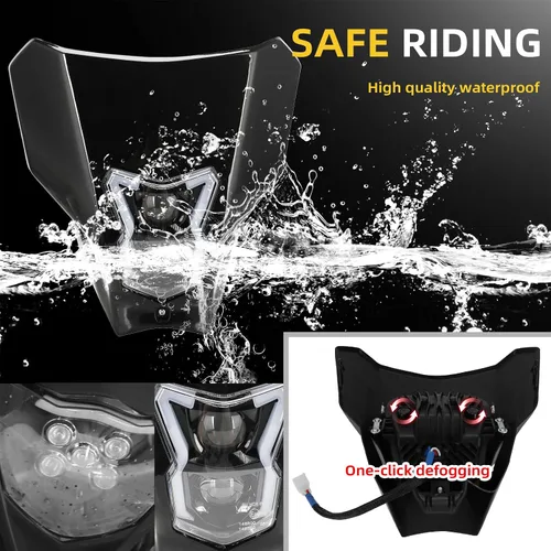 Vista 4 de Faro delantero de motocicleta universal para CRF450R CRF450L CRF450RX CRF250L CRF250L RALLY CRF300L CRF300L RALLY CRF250R CRF250F negro