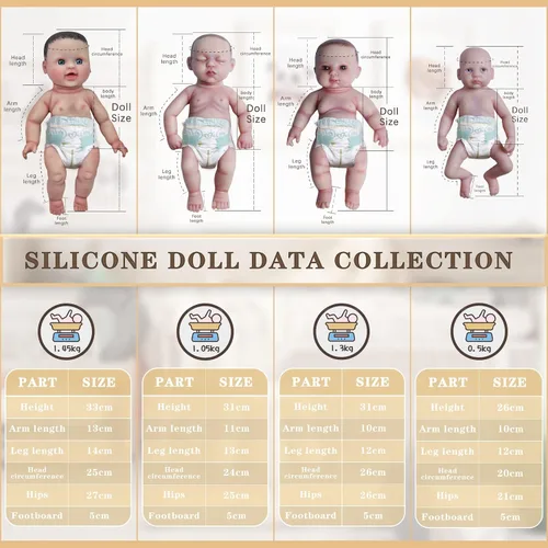 Vista 5 de AISITE Paquete combinado de muñecas de bebé Reborn, no muñecas de vinilo, muñeca de bebé recién nacida de silicona suave realista, muñecas de bebé