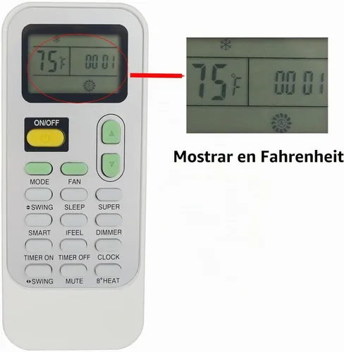 Vista 2 de Mando a Distancia de Repuesto para Aire Con Air-Con Hisense Aire Acondicionado Mando Remoto DG11J1-72