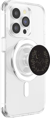 Vista 3 de Verde oliva - PopSockets MagSafe PopGrip floral bohemio con diseño de luna y montaña para iPhone