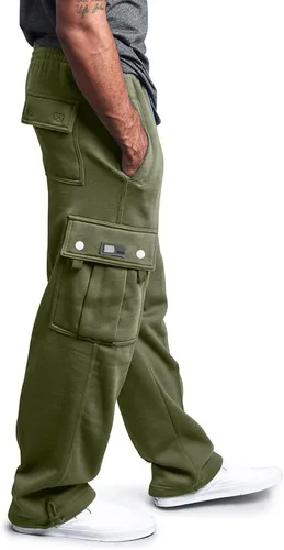 Vista 3 de LCMTWX Pantalones de entrenamiento para hombre, pantalones casuales para correr, deportivos, elásticos con bolsillos, pantalones atléticos de ajuste