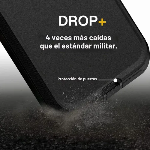 Vista 4 de AICase para iPhone 13/iPhone 14 con funda con clip para cinturón, protector de pantalla, funda protectora resistente de grado militar, protección