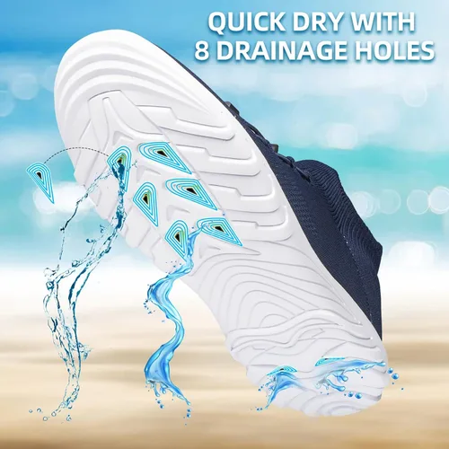 Vista 2 de SILLENORTH Zapatos de agua para hombre y mujer, de secado rápido, zapatos de agua sin cordones, zapatos casuales para caminar para buceo, natación
