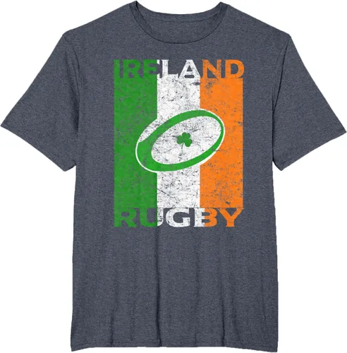 Vista 68 de Camiseta de rugby irlandés con la bandera de Irlanda, regalo vintage Negro