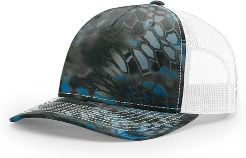 Vista 8 de Richardson 112 - Gorra de camionero de 5 paneles de alta calidad, ajustable, gorra Richardson en blanco estructurada Bark Duck Camo / Marrón