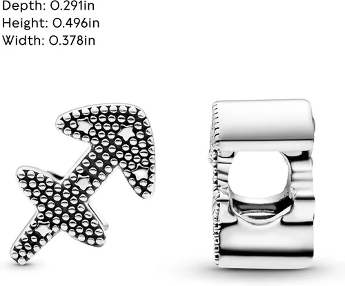 Vista 5 de PANDORA Joyería - Dije brillante de circonita cúbica del zodiaco Sagitario - Regalo para ella - Plata de ley Metal Circonita cúbica