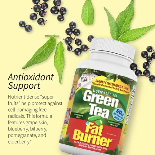 Vista 4 de Applied Nutrition Cápsulas blandas líquidas para quemador de grasa de té verde, 90
