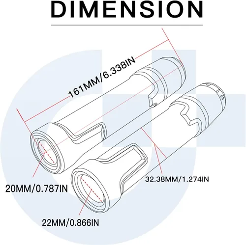 Vista 2 de Tapón para manillar de motocicleta, pomos antideslizantes para mango de scooter extremos de manillar de mano de 7/8 pulgadas 0.866 in con logotipo