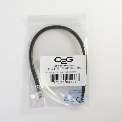 Vista 79 de C2G, cables Cat 6, parche de cables sin arranque, Negro