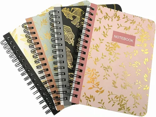 Vista 8 de ALIMITOPIA Paquete de 4 Cuadernos en Espiral A6, Diario de Cuaderno con Espiral de Alambre Rayado para Bocetos, Bloc de Notas, Diario, Planificador