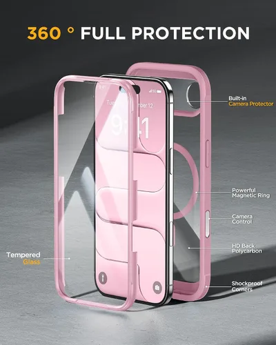 Vista 57 de Miracase Serie de vidrio para iPhone 11 de 6.1 pulgadas, funda protectora de cuerpo completo resistente mejorada con protector de pantalla de vidrio