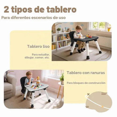 Vista 3 de TODEFULL Silla Alta para Bebé, Sillas Altas Convertibles 8 en 1 para Bebés y Niños, Asiento Elevador para Comer/Mesa de Bloques de Construcción