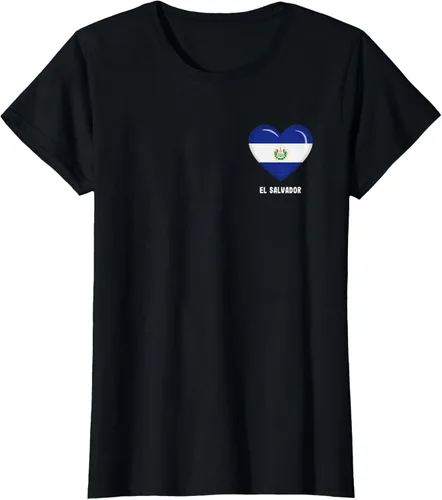 Vista 44 de Camiseta Bandera de El Salvador Camiseta salvadoreña, Negro