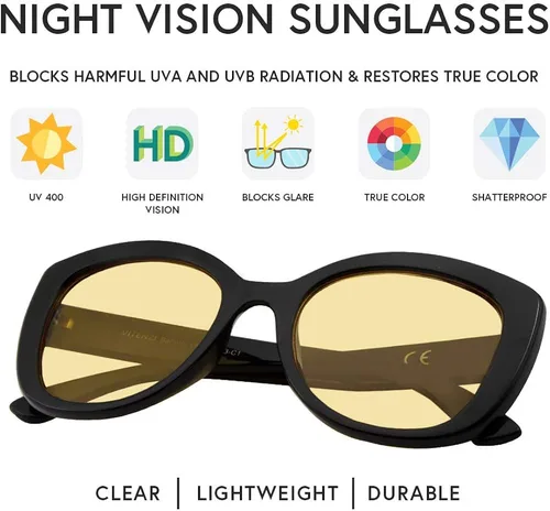Vista 3 de VITENZI gafas de sol de conducción visión nocturna gafas de sol de gran tamaño ojo de gato barletta