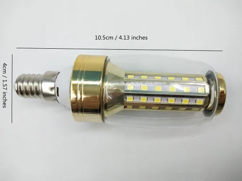 Vista 3 de Paquete de 2, 8W 2800-3200k E14 Bombilla LED de maíz de ahorro de energía para lámpara de techo de pared (blanco cálido)