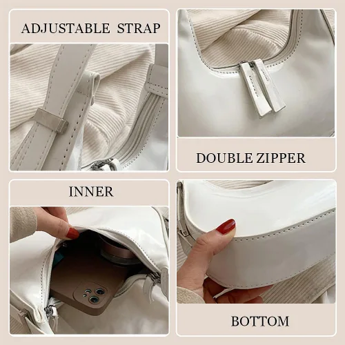 Vista 2 de JYG Crescent Shoulder Bag for Women Retro Hobo Handbags Top Handle Bags Fashion Ladies Clutch Purses