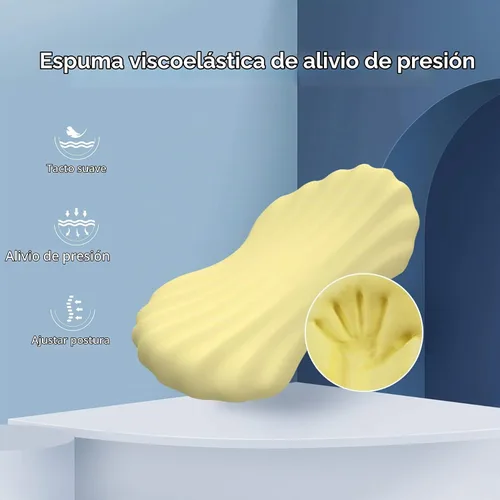 Vista 3 de Almohada de apoyo lumbar ajustable RESTCLOUD de espuma viscoelástica para dormir, almohada de soporte para la espalda para aliviar el dolor